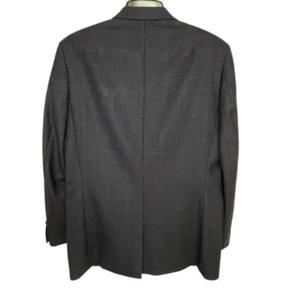Lauren Ralph Lauren Gray‎ Glen Plaid 100% Wool Mens Sport Coat Jacket 42L